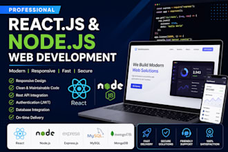 develop react js website with node js backend