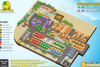design event maps, festival maps, wayfinding maps for venues and parks