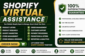 shopify virtual assistant, shopify store manager and website designer