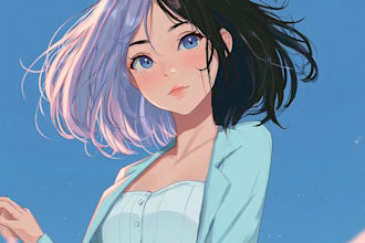 draw anime art illustration for profile picture vtuber