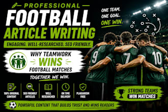 write an football articles teamwork and winning strategies