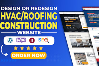 design redesign construction website, roofing website, plumbing website