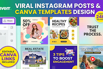 design viral instagram posts and canva templates