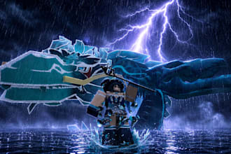 cinematic and movielike roblox game cover or thumbnail