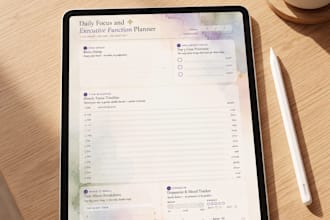 design a custom printable adhd executive function planner and focus tracker