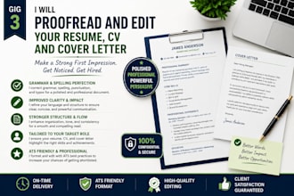 proofread and edit your CV, resume and cover letters