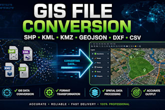 process and convert gis files between shp, kml, kmz, geojson and dxf