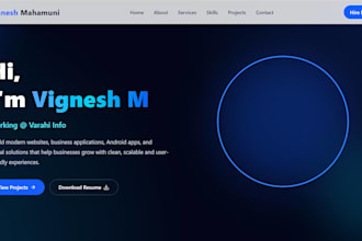 create a responsive portfolio or business website