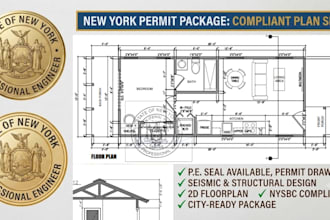 provide structural civil mep permit drawing for engineer stamp in new york