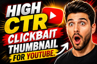 design high CTR clickbait youtube thumbnails