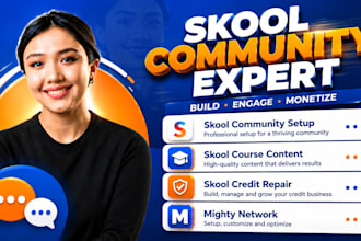 skool community setup skool course content skool credit repair mighty networks