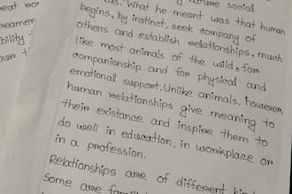write beautiful handwritten assignment and simple drawing