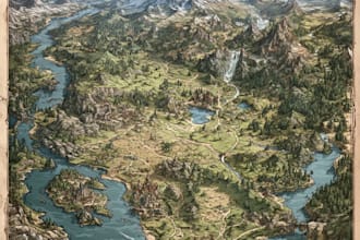 draw a wonderful custom fantasy map