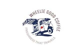 design mobile coffee truck travels logo
