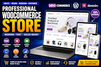 create design redesign and customize a woocommerce wordpress online store