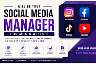 be your social media manager for music artists