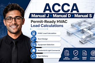 do acca manual j d s hvac load calculations, hvac duct design, for city permit