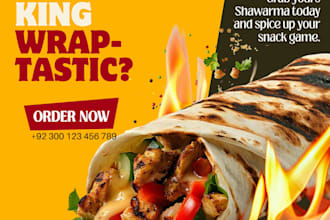 design a modern food flyer, restaurant poster and banner