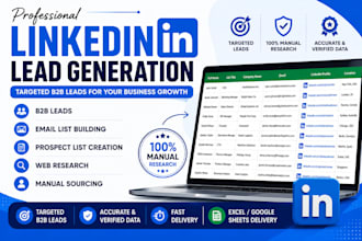 do linkedin lead generation, b2b prospect list building, and email researc