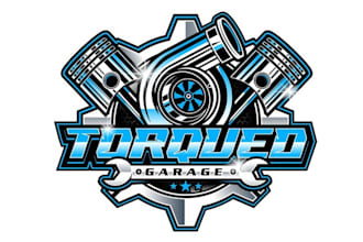 design monogram torqued garage automotive logo