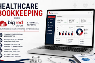 do healthcare bookkeeping using big red cloud and prepare financial reports