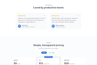 design and develop a responsive landing page with react