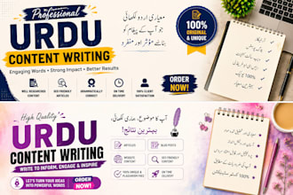 be your urdu content writer for social media posts and websites
