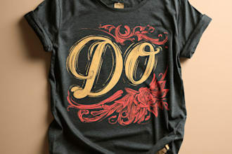 design typography t shirt and letter logo