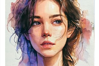draw outstanding watercolor portrait