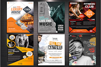 create modern flyer design, brochure design, event flyer, business flyer, menu