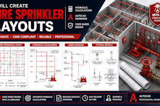 create fire sprinkler layouts hydraulic calculations  autocad code based design