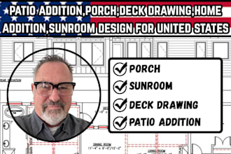 patio addition,porch,deck drawing,home addition,sunroom design for united states