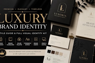 design a luxury brand identity, style guide and visual identify kit