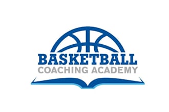 design monogram basketball coaching academy logo