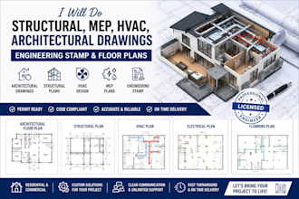 do structural mep plan hvac  architectural drawing stamp engineering  floor plan