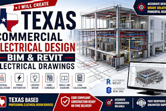 create texas commercial electrical design, bim and revit electrical drawing