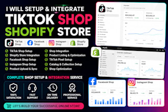 setup tiktok shop, facebook shop, instagram shop for shopify store