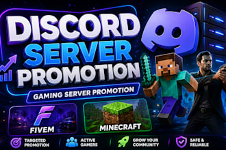 discord server promotion, fivem, minecraft, gaming server promotion