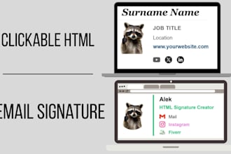 create a clickable HTML email signature