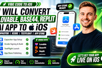 convert lovable base44 replit ai app to ios capacitor xcode testflight app store