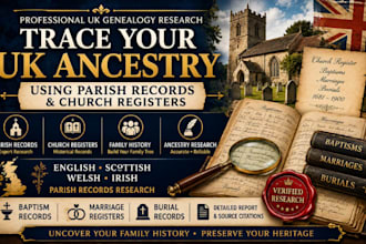 trace your UK ancestry using parish records, dna analysis and church registers