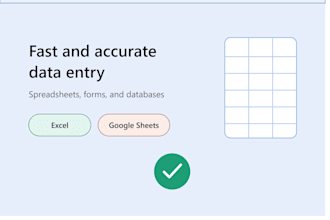 complete fast and accurate data entry into spreadsheets