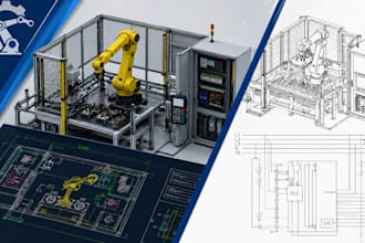 design robot drawing automation cad plc layout  cell drawing industrial design