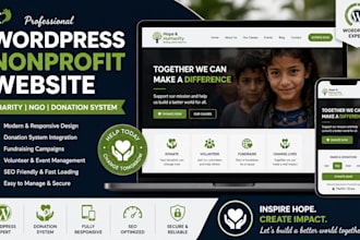 design wordpress nonprofit, charity, ngo website with donation system