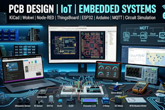 design pcb, simulate circuits and iot systems using kicad, wokwi and nod red