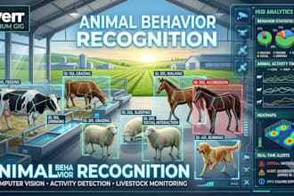develop animal behavior recognition, activity detection, feeding and grazing