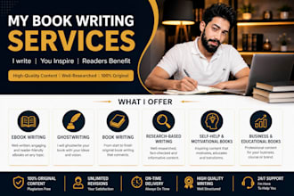 write a professional ebook, book, and ghostwrite your