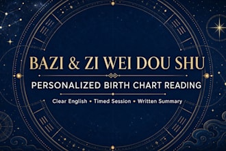 provide a personalized bazi and zi wei dou shu birth chart reading