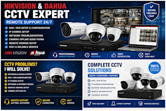 configure hik vision dahua ipcameras nvr dvr  fix cctv network issues remotely