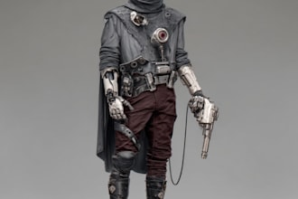 unique sci fi character illustration or sci fi character art